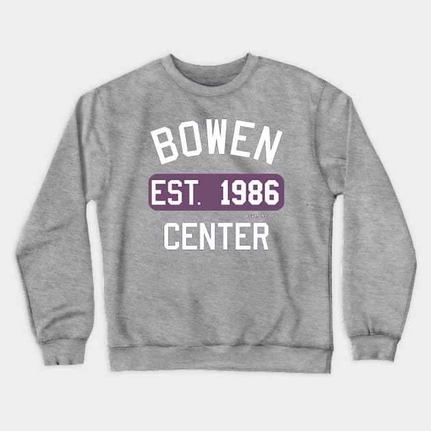 Bowen Center 1986 (Purple White Full) Crewneck Sweatshirt by The Bowen Center